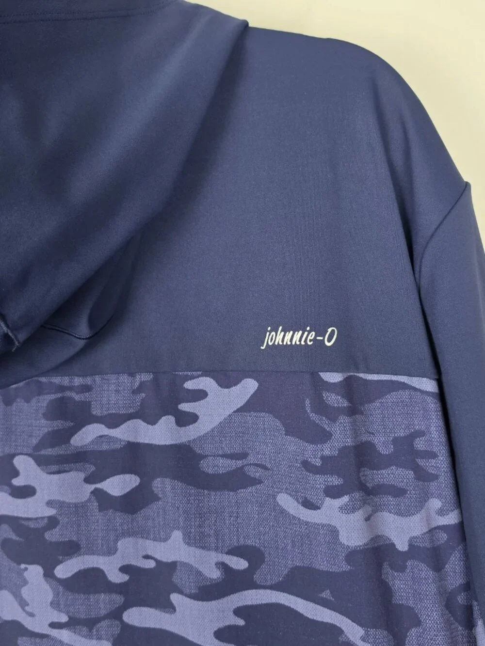 Johnnie-O Callahan Hooded Performance Camo Jacket Nylon Navy Blue Size XXL